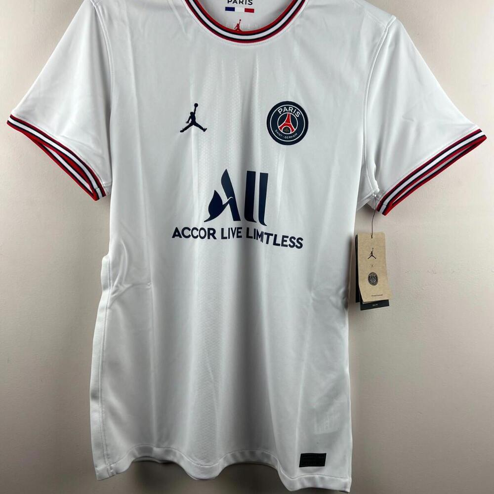Nike PSG Jordan 2023 Women’s 4th Jersey Size L White DH7474-101 Paris Saint-Germ